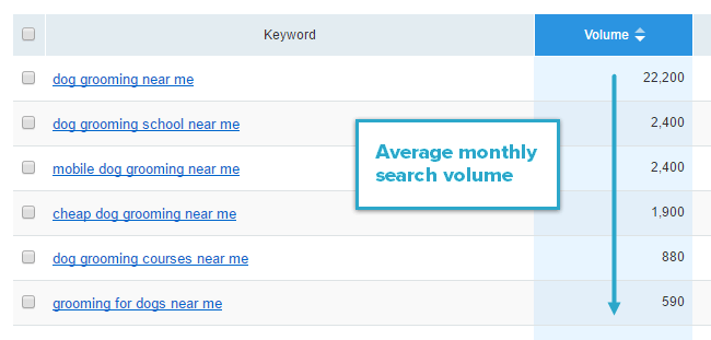 Average Monthly Search Volume