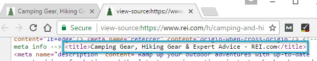 Title Tag via View Source