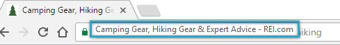 Browser tab title tag